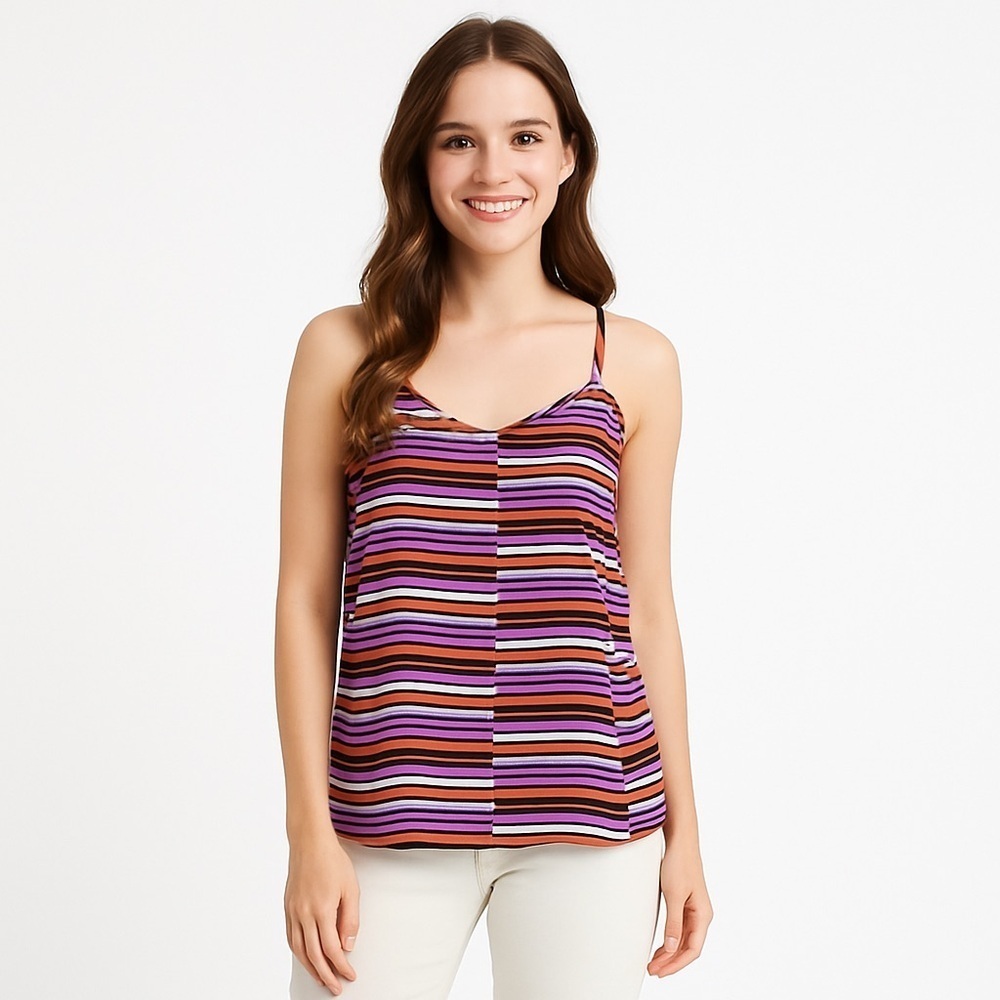 J. Crew Women’s Multicolor Striped Spaghetti Strap Tank Top Size 2 1902 B